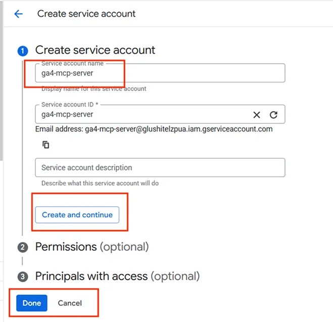 24.18 - Create service account