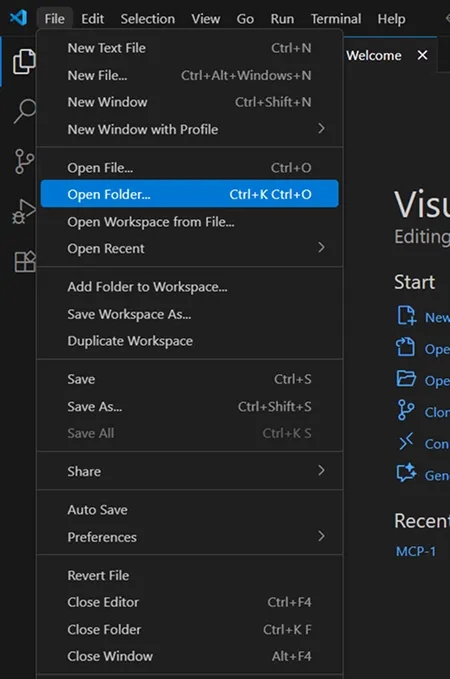24.26 - VS Code- 4 Open Folder