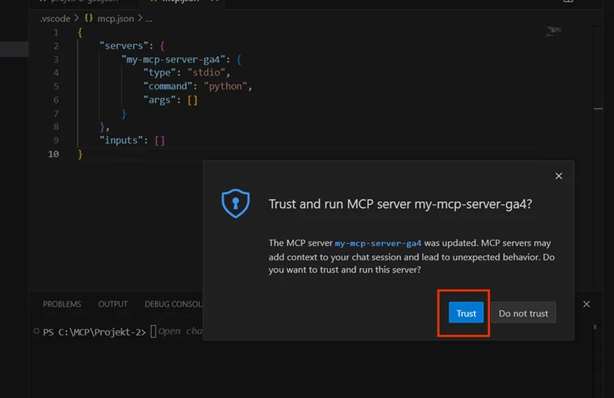 24.35 - VS Code  Add Server - Trust