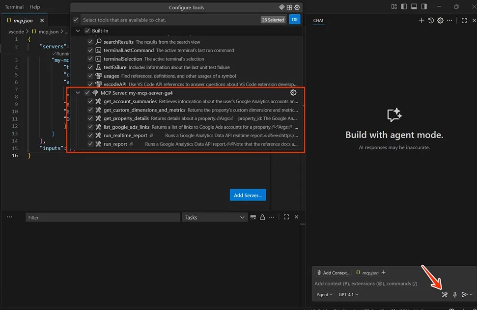 24.39 - VS Code  MCP GA4 - Tools