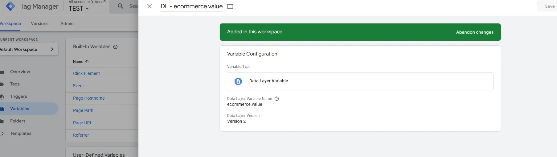 35.22 Order value variable setup
