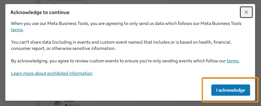 35.30 Accept Meta event usage rules