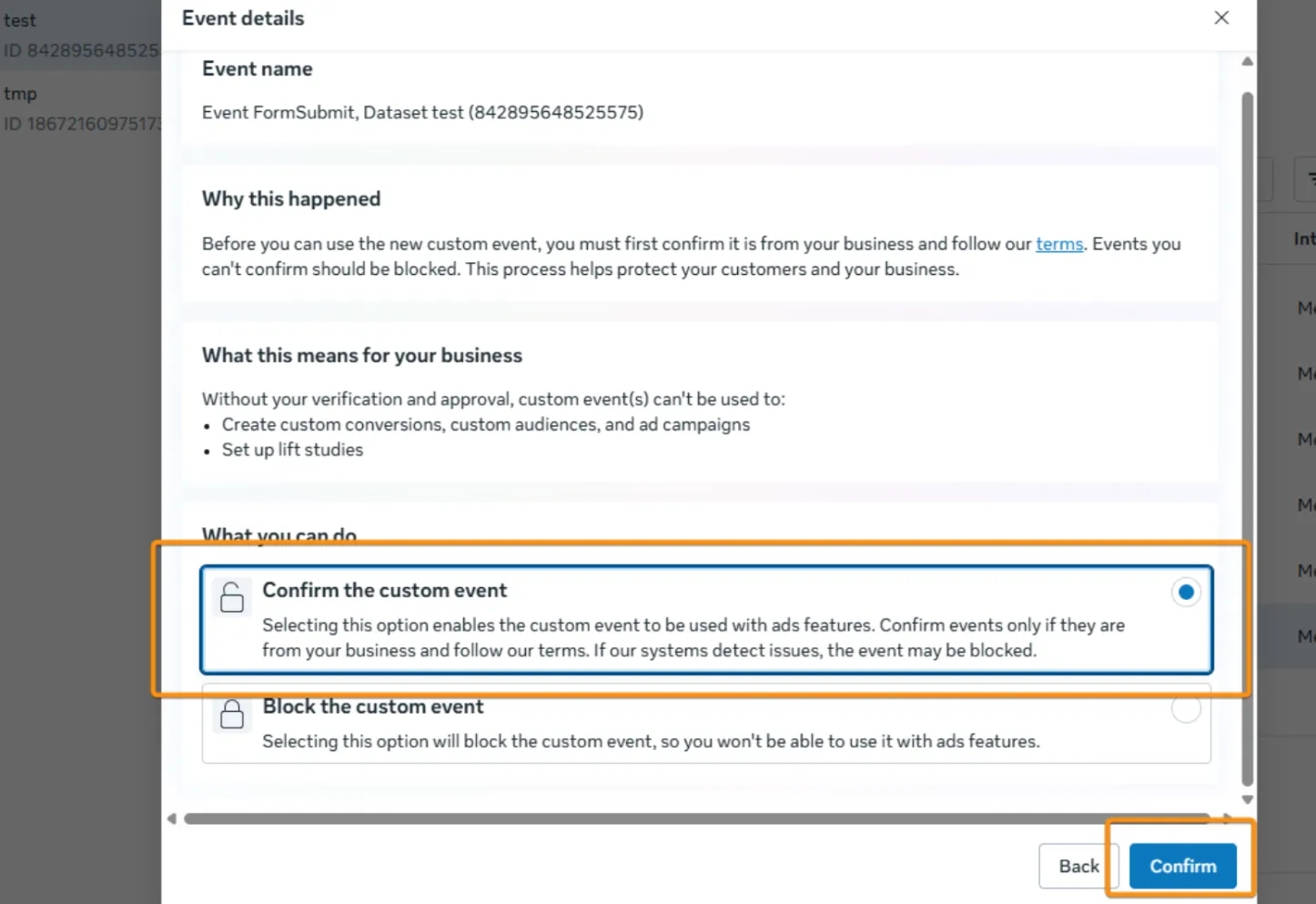 35.31 Confirm custom event