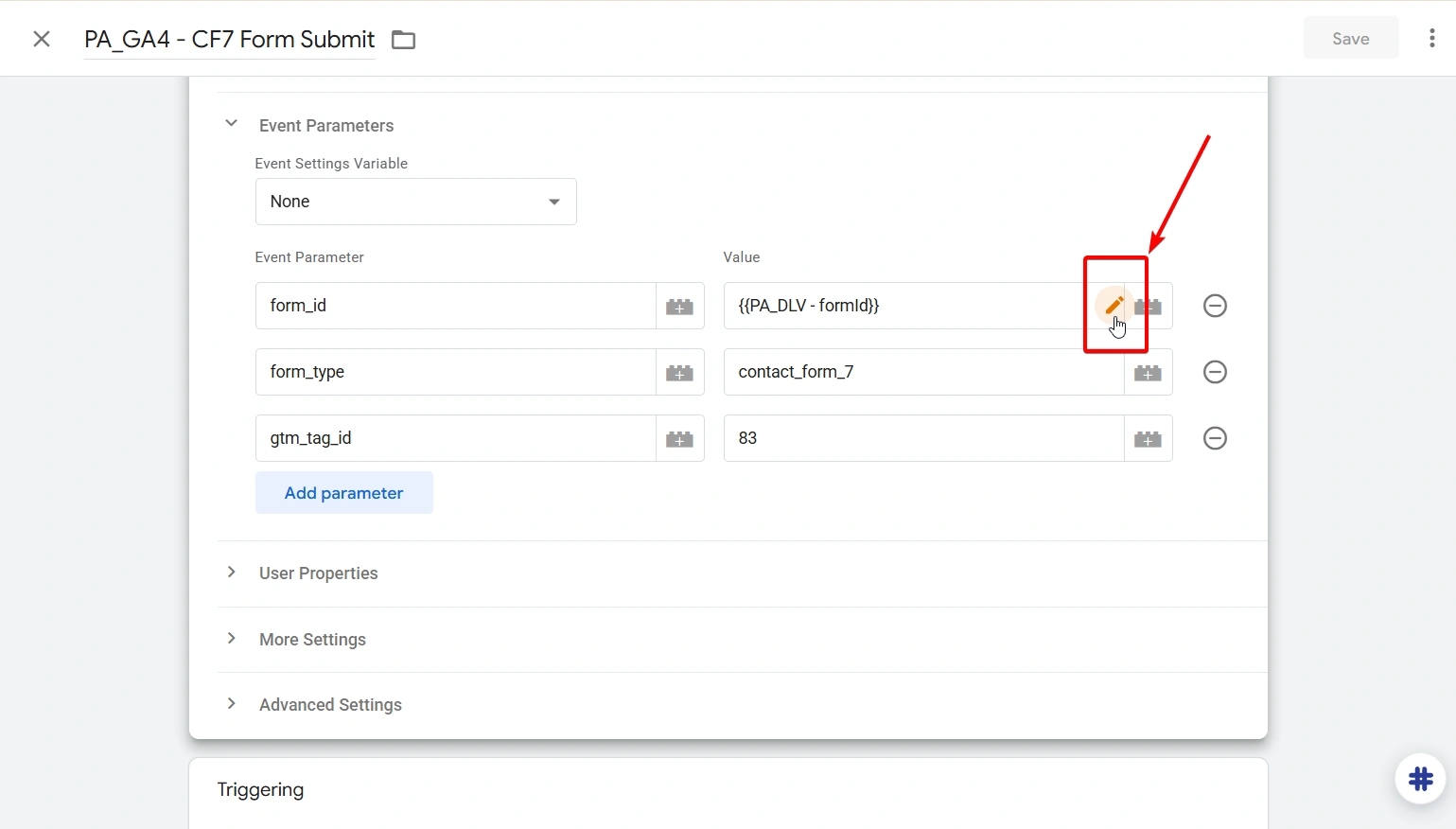 44.3 Edit variable in tag