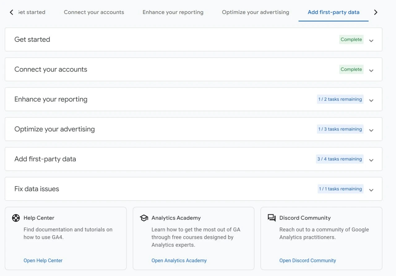 56.6 Tasks feature in GA4