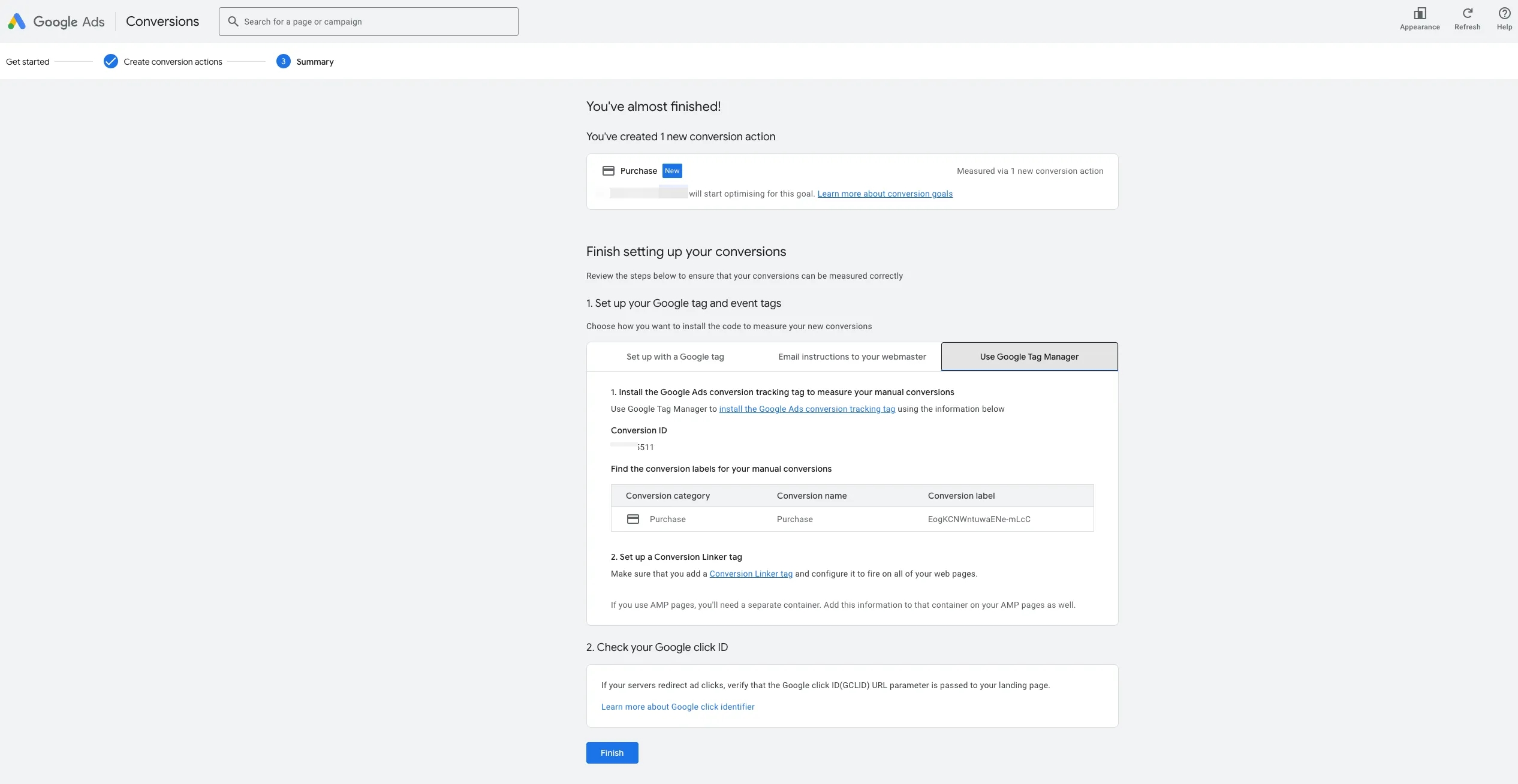 11.56 Conversion ID and Conversion Label