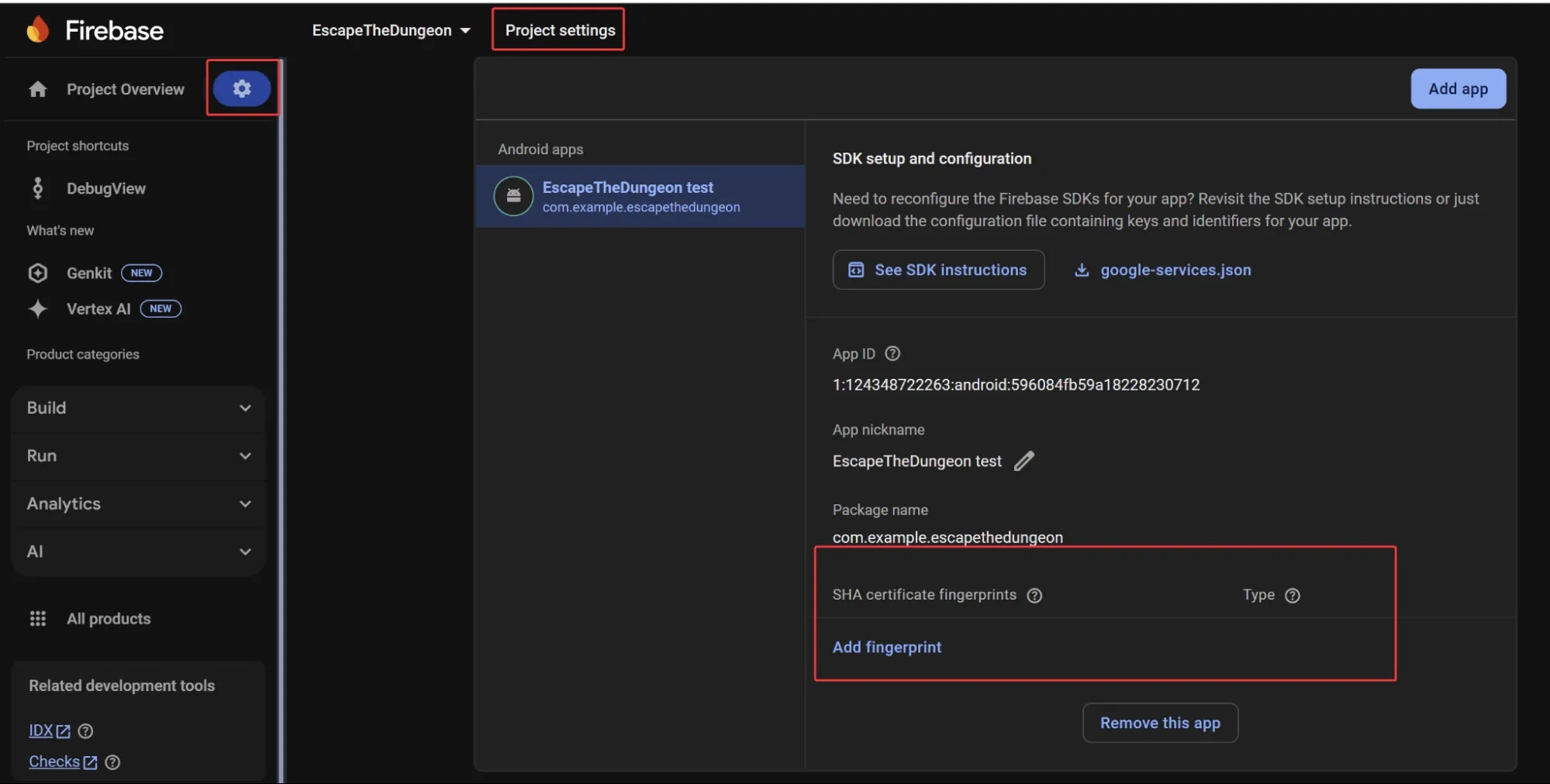 19.15 Debug signing certificate SHA-1