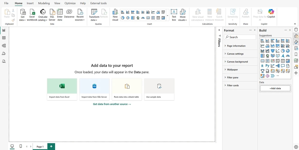 26.2 Power BI desktop interface