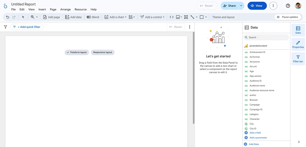 26.5 First dashboard in Looker Studio