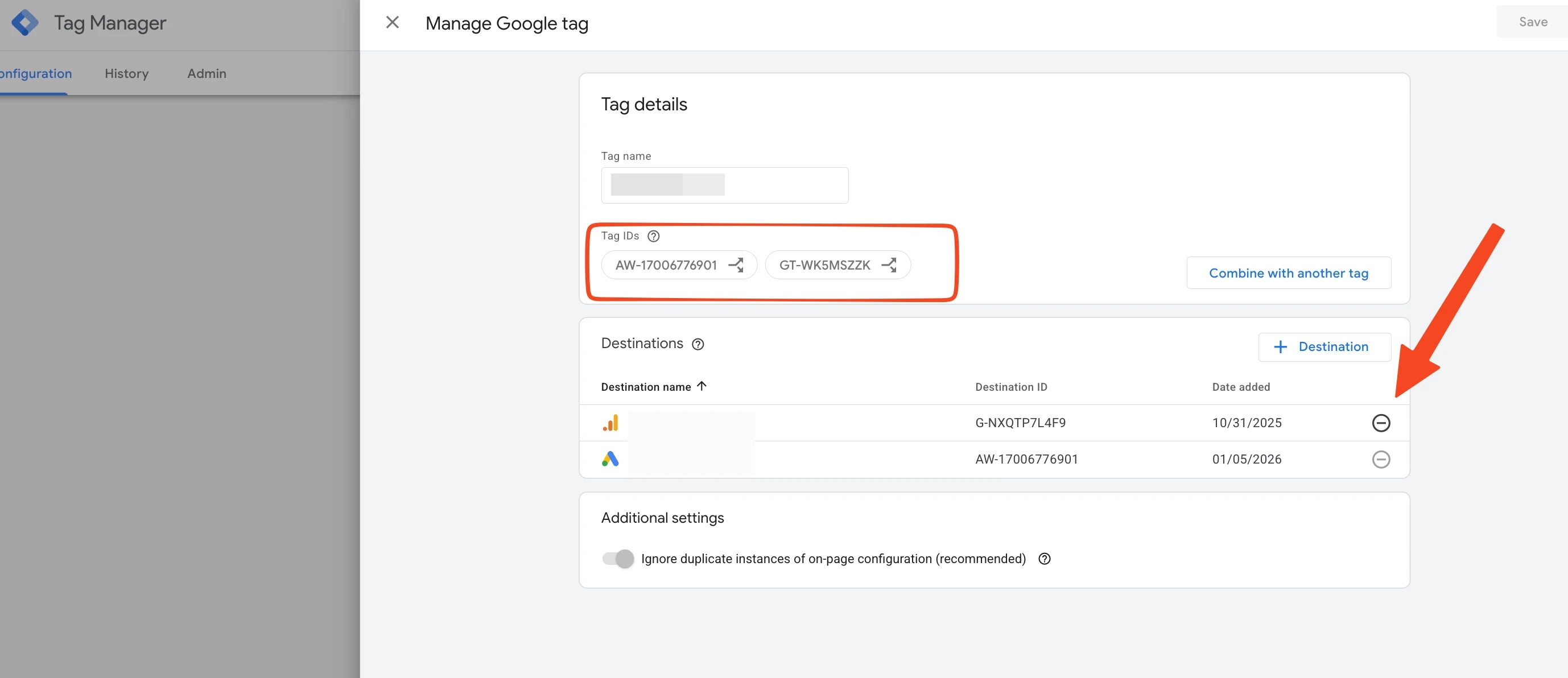 34.17 Adjust Tag Destinations