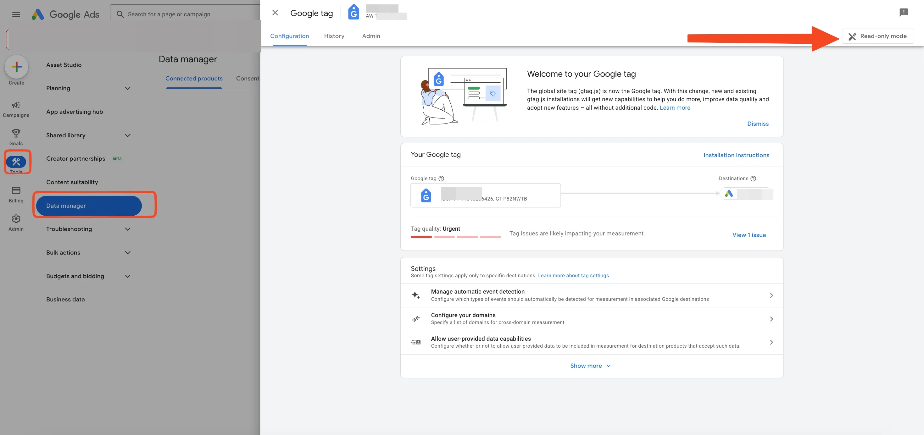 34.4 Google Ads Tag Access