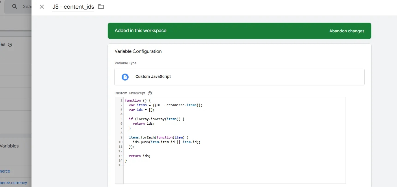 35.24 Custom JavaScript product ID list