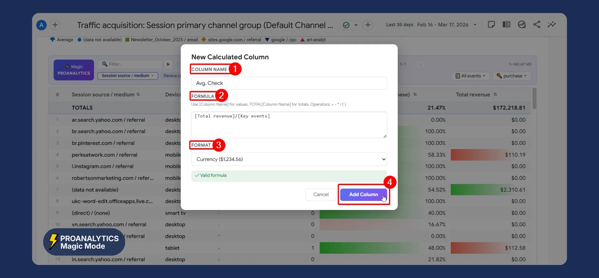38.15 Avg Check STEPS create column