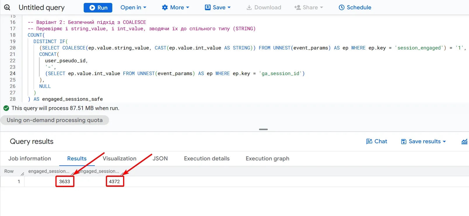 39.15 Engaged Sessions metric SQL query