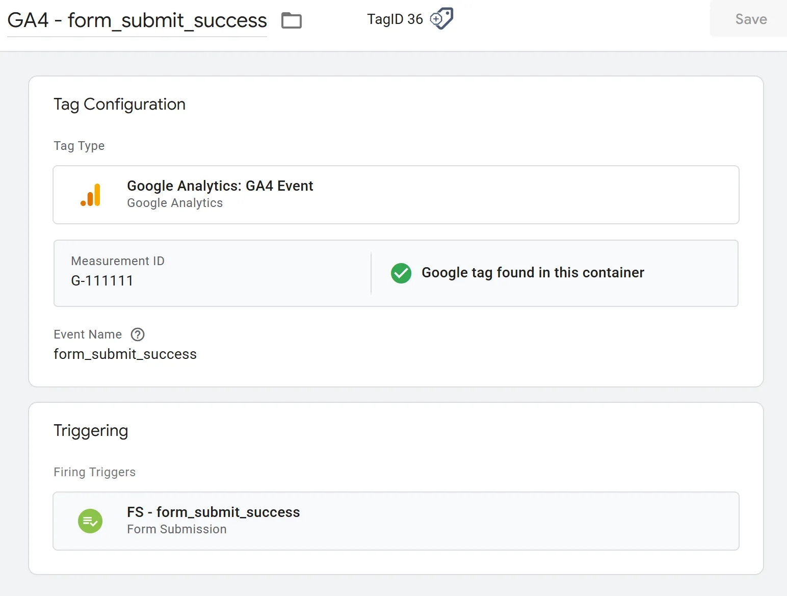 42.16 Form submit success tag