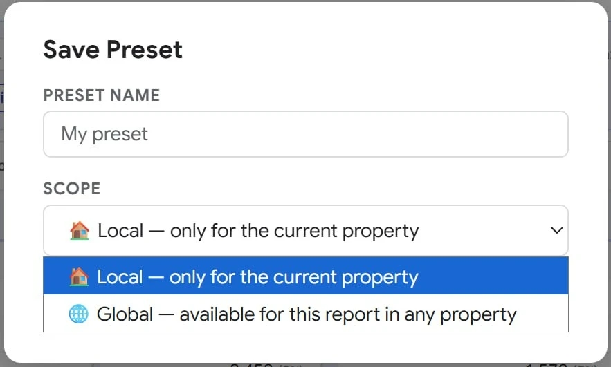 56.2 PROANALYTICS extension save presets